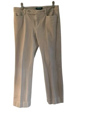 Lauren Ralph Lauren Adelle Khaki Pants Size 4 Stretch Straight Leg